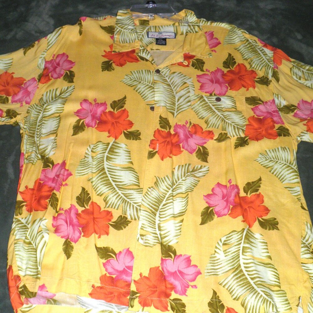 Vintage S&D Bahamas Men's Hawaiian Shirt XXL Rayon Short Sleeve